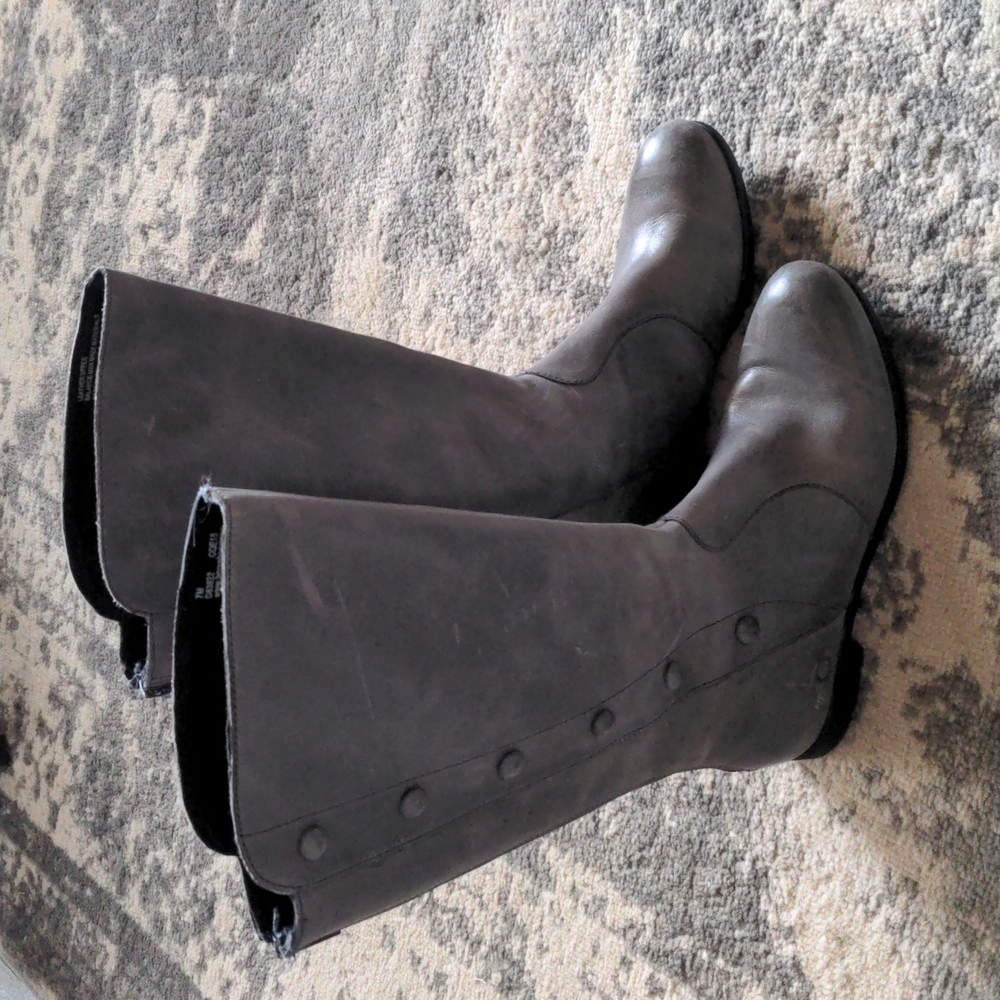 Born gray leather riding boots
